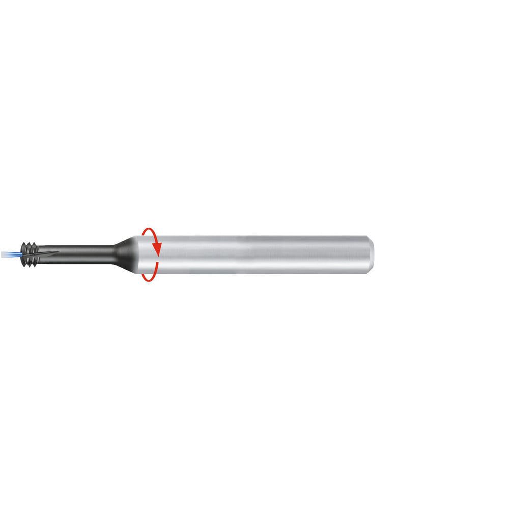 Helical Flute Thread Mills; Material: Solid Carbide ; Thread Size (Inch): #10-24 ; Thread Type: Left Hand ; Shank Diameter (mm): 4.0000 ; Cutting Diameter (mm): 3.70 ; Shank Type: Cylindrical