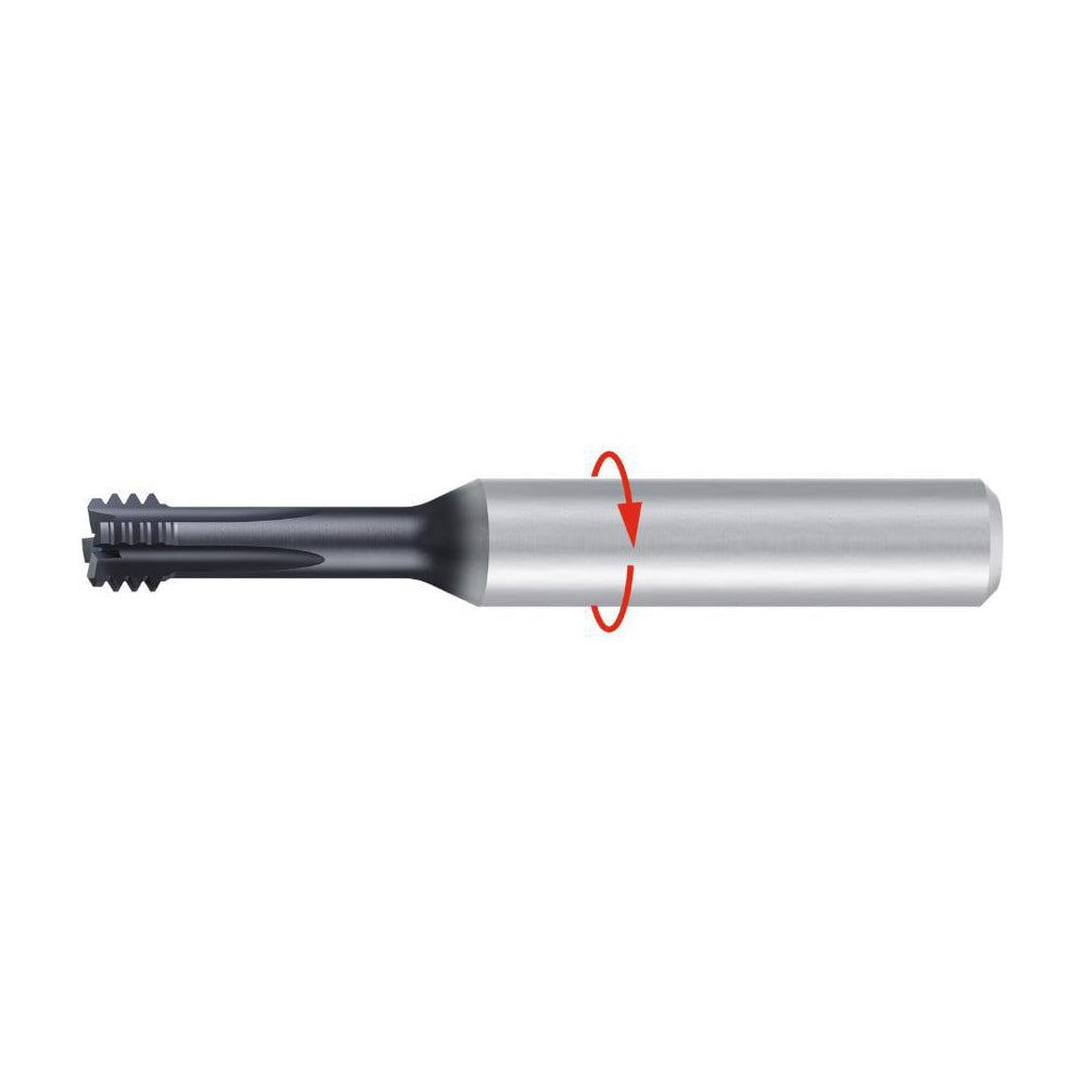 Helical Flute Thread Mills; Material: Solid Carbide ; Thread Size (Inch): 1/2-13 ; Thread Type: UNC ; Shank Diameter (mm): 12.00 ; Cutting Diameter (mm): 10.40 ; Shank Type: Cylindrical