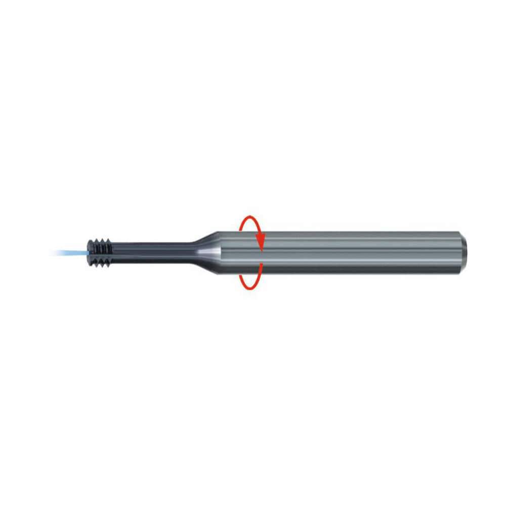 Helical Flute Thread Mills; Material: Solid Carbide ; Thread Size (Inch): 3/4-10 ; Thread Type: UNC ; Shank Diameter (mm): 16.00 ; Cutting Diameter (mm): 15.90 ; Shank Type: Cylindrical