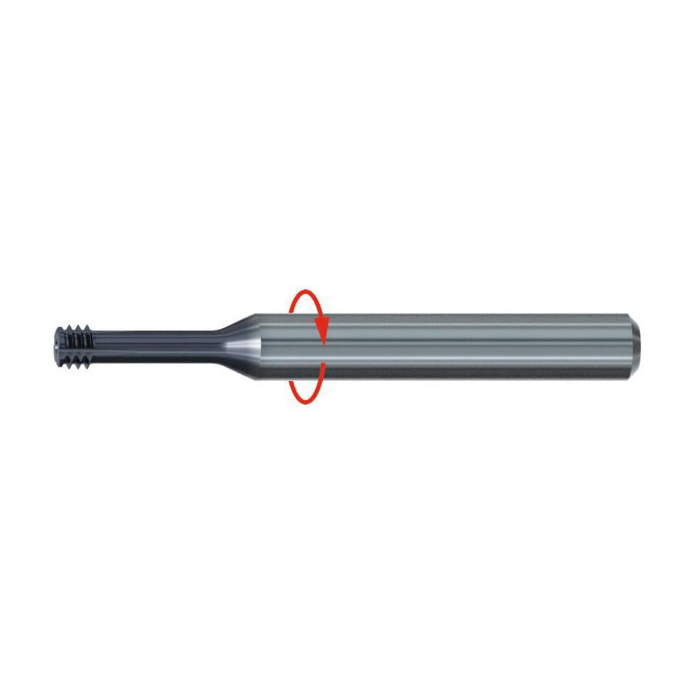 Helical Flute Thread Mills; Material: Solid Carbide ; Thread Size (Inch): 1/4-28 ; Thread Type: UNF ; Shank Diameter (mm): 6.00 ; Cutting Diameter (mm): 5.25 ; Shank Type: Cylindrical