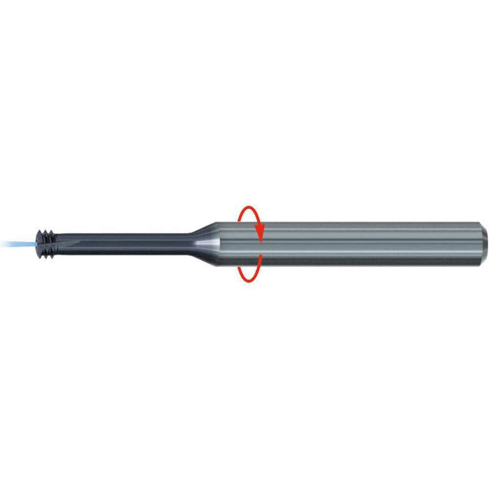 Helical Flute Thread Mills; Material: Solid Carbide ; Thread Size (Inch): #10-32 ; Thread Type: UNF ; Shank Diameter (mm): 4.00 ; Cutting Diameter (mm): 3.90 ; Shank Type: Cylindrical