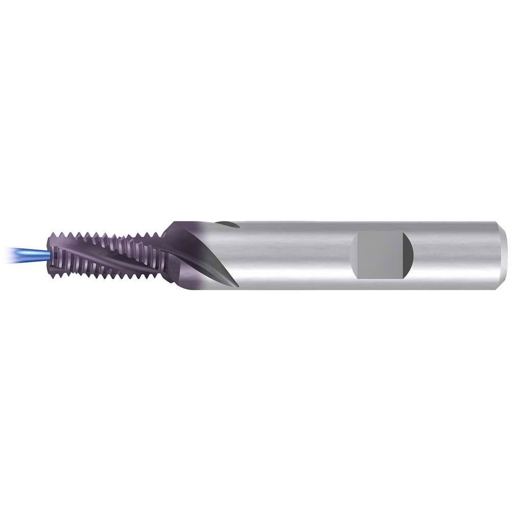 Helical Flute Thread Mill: #10-32, Internal, 3 Flute, 6.00 mm Shank Dia, Solid Carbide