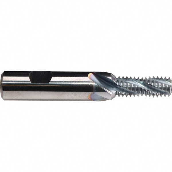 Helical Flute Thread Mill: 1/2-20, Internal, 4 Flute, 14.00 mm Shank Dia, Solid Carbide