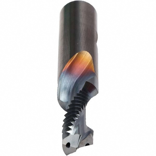 Helical Flute Thread Mill: 1/4-20, Internal, 2 Flute, 8.00 mm Shank Dia, Solid Carbide