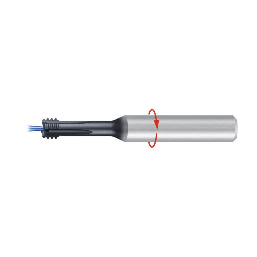 Helical Flute Thread Mills; Material: Solid Carbide ; Thread Size (Inch): 5/16-18 ; Thread Type: UNC ; Shank Diameter (mm): 6.00 ; Cutting Diameter (mm): 5.90 ; Shank Type: Cylindrical