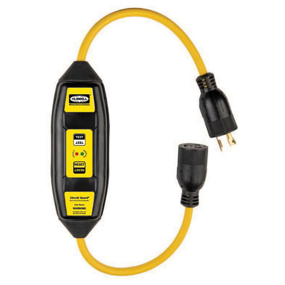 GFCI Cords & Power Distribution Centers; Mount Type: Inline ; Voltage: 250V AC ; Cord Color: Yellow ; Housing Material: Thermoplastic ; Protection Type: Ground Fault Circuit Interrupter (GFCI) ; Cord Length (Inch): 24