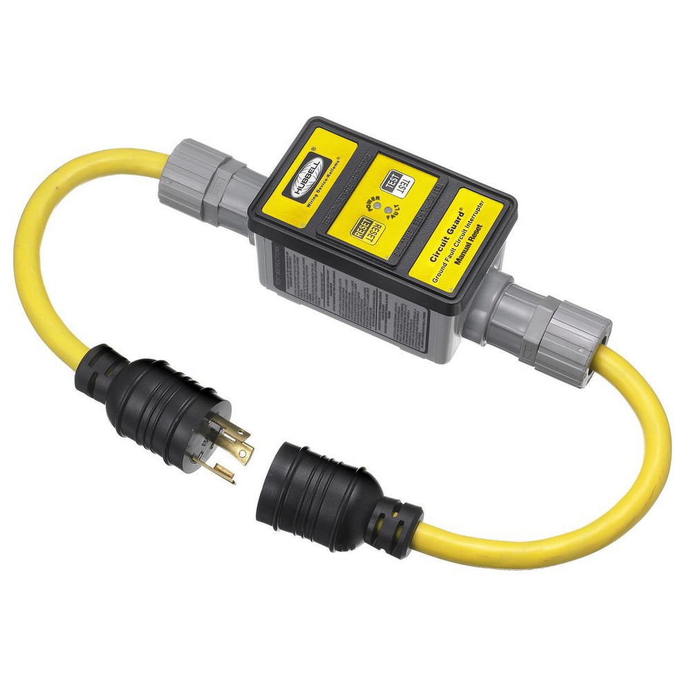 GFCI Cords & Power Distribution Centers; Mount Type: Inline ; Voltage: 250V AC ; Cord Color: Yellow ; Housing Material: Thermoplastic ; Protection Type: Ground Fault Circuit Interrupter (GFCI) ; Cord Length (Inch): 24