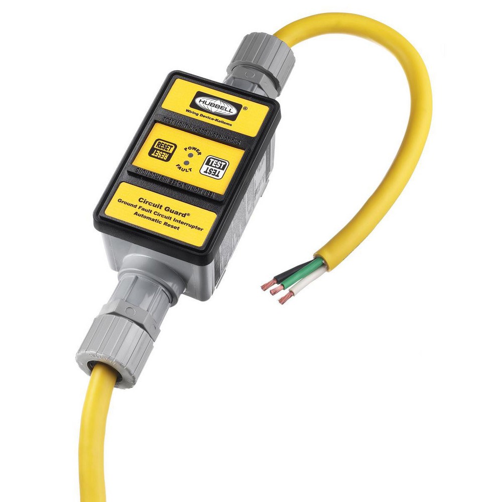 GFCI Cords & Power Distribution Centers; Mount Type: Inline ; Voltage: 120V AC ; Cord Color: Yellow ; Housing Material: Thermoplastic ; Protection Type: Ground Fault Circuit Interrupter (GFCI) ; Cord Length (Inch): 72
