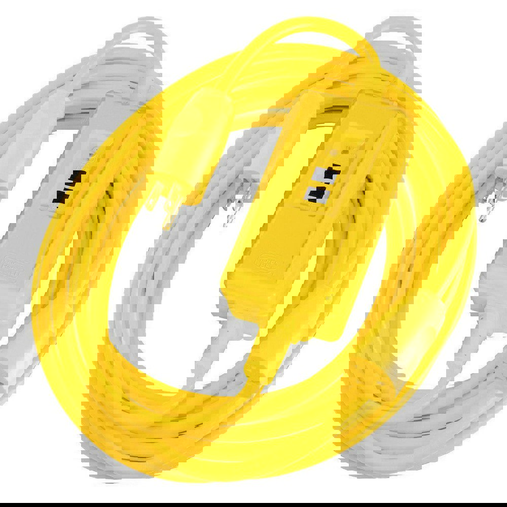 Power Protection Products, GFCI Linecords, Commercial, Auto Set, 15A 120V AC, 5-15R, 25' Cord Length, 4- 6 mA Trip Level, Yellow