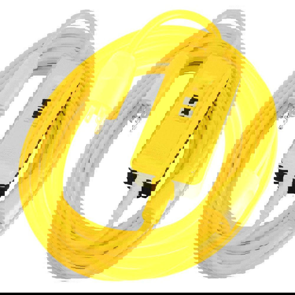 Power Protection Products, GFCI Linecords, Commercial, Manual Set, 15A 120V AC, 5-15R, 25' Cord Length, 4-6 mA Trip Level, Black and Yellow