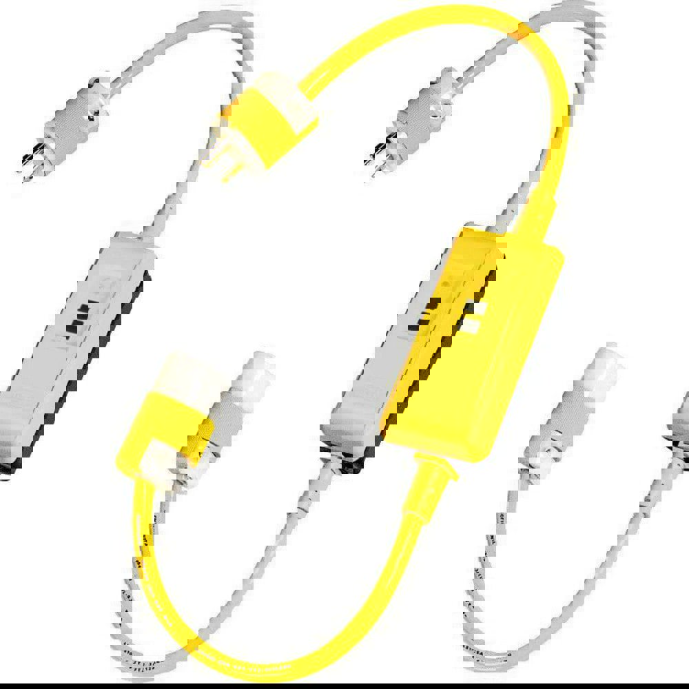 Power Protection Products, GFCI Linecords, Commercial, Manual Set, 20A 120V AC, 5-20R, 3' Cord Length, 4-6 mA Trip Level, Black and Yellow