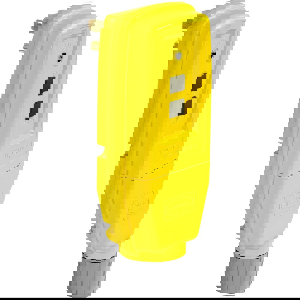 Electrical Outlet Adapters; Adapter Type: GFCI Plug ; Amperage: 15A ; Voltage: 125V ; Adapter Color: Yellow ; Overall Length: 4.95in ; End Type: Plug