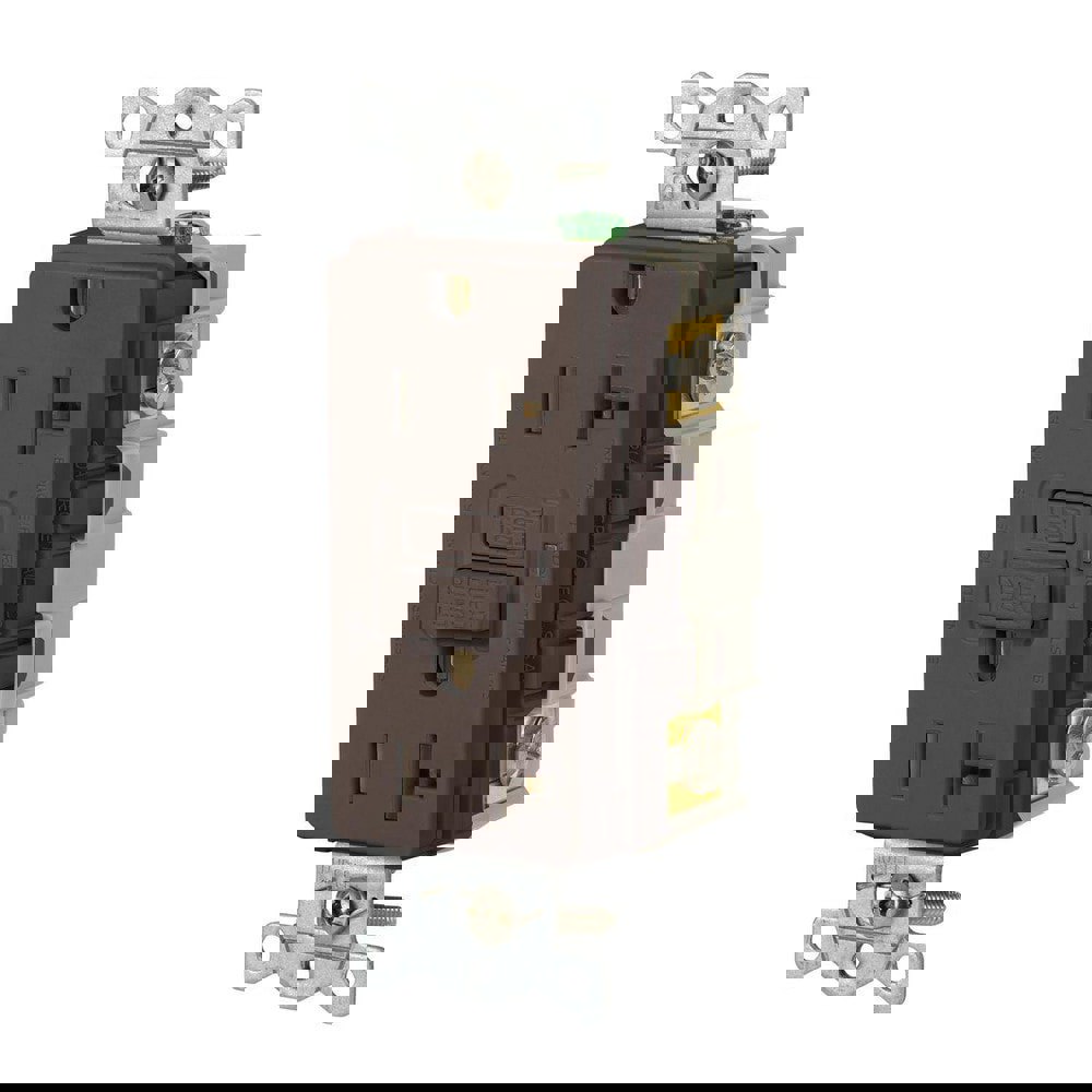 GFCI Receptacles; Grade: Commercial ; Receptacle Type: Duplex ; NEMA Configuration: 5-20R ; Wire Connection Type: Screw Terminals ; End Type: Socket ; Reset Type: Manual