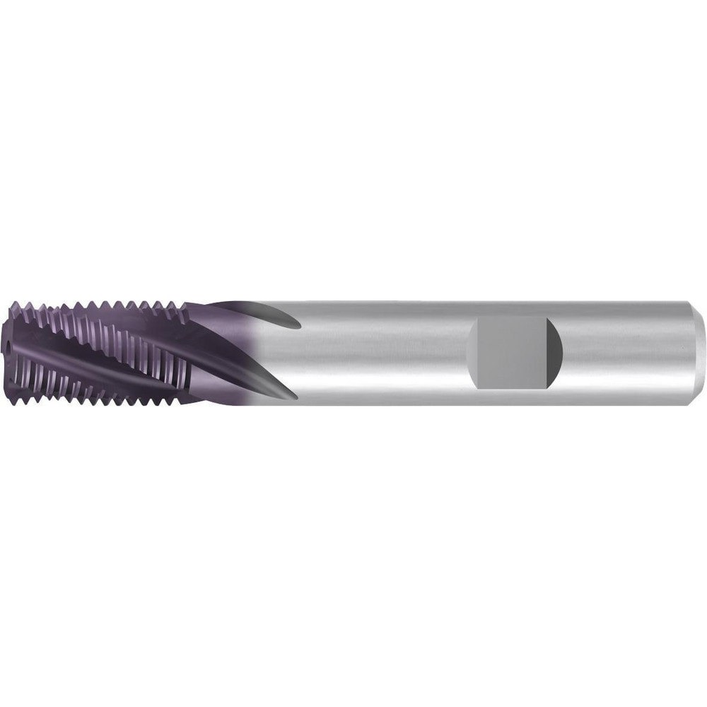 Helical Flute Thread Mill: 7/16-14, Internal, 3 Flute, 3/8