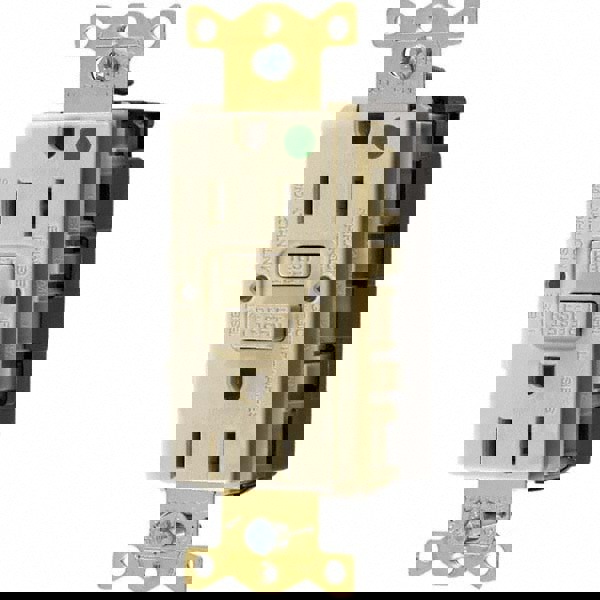 GFCI Receptacles; Grade: Hospital ; NEMA Configuration: 5-15R ; Reset Type: Manual ; Wiring Method: Back ; Number of Phases: 1 ; Number of Wires: 3