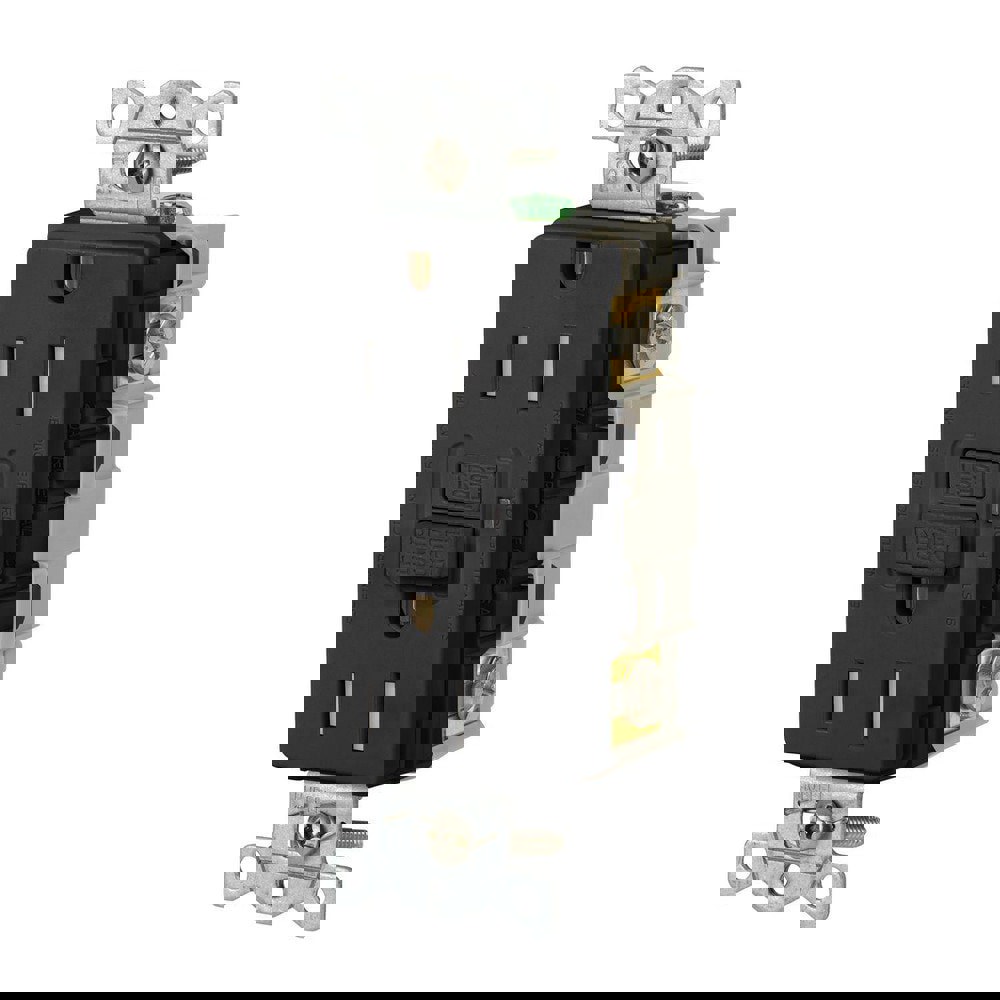 GFCI Receptacles; Grade: Commercial ; Receptacle Type: Duplex ; NEMA Configuration: 5-15R ; Wire Connection Type: Screw Terminals ; End Type: Socket ; Reset Type: Manual