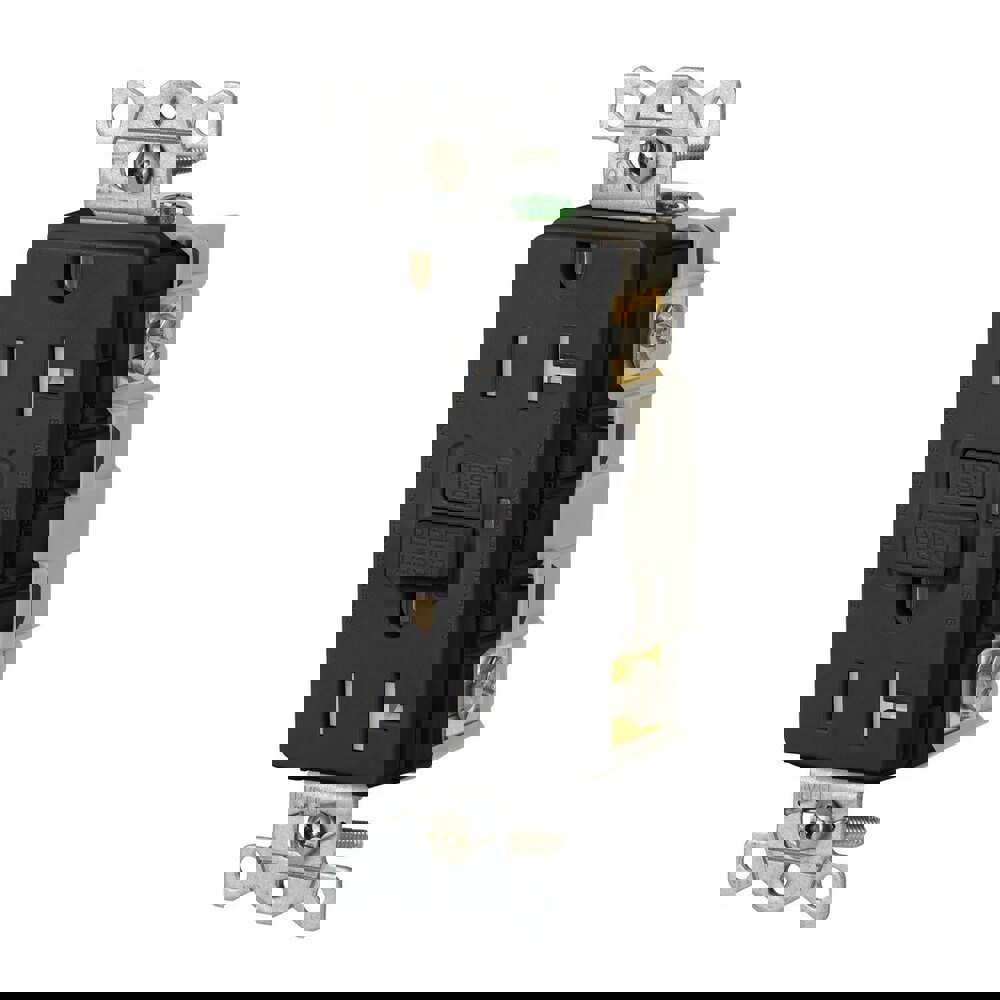 GFCI Receptacles; Grade: Commercial ; Receptacle Type: Duplex ; NEMA Configuration: 5-20R ; Wire Connection Type: Screw Terminals ; End Type: Socket ; Reset Type: Manual