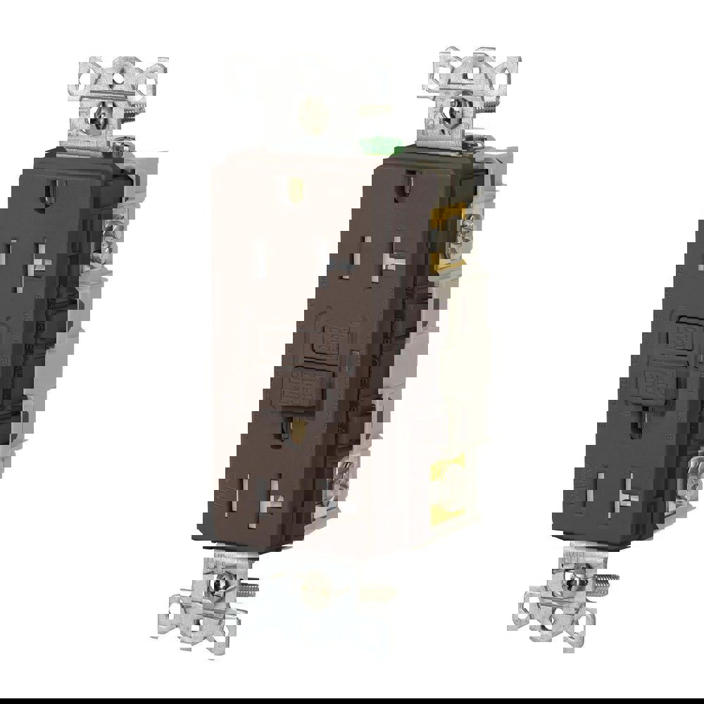 GFCI Receptacles; Grade: Commercial ; Receptacle Type: Duplex ; NEMA Configuration: 5-20R ; Wire Connection Type: Screw Terminals ; End Type: Socket ; Reset Type: Manual