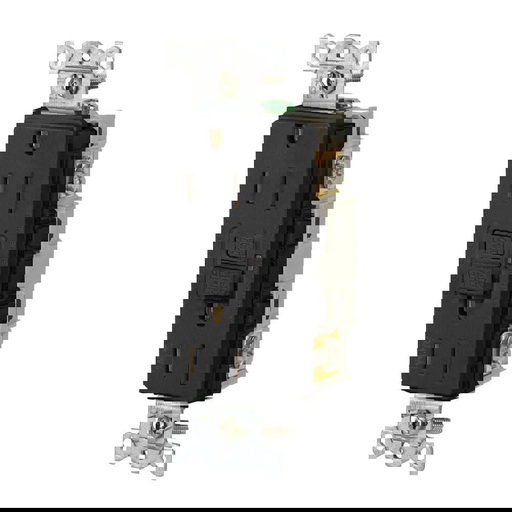 GFCI Receptacles; Grade: Commercial ; Receptacle Type: Duplex ; NEMA Configuration: 5-15R ; Wire Connection Type: Screw Terminals ; End Type: Socket ; Reset Type: Manual