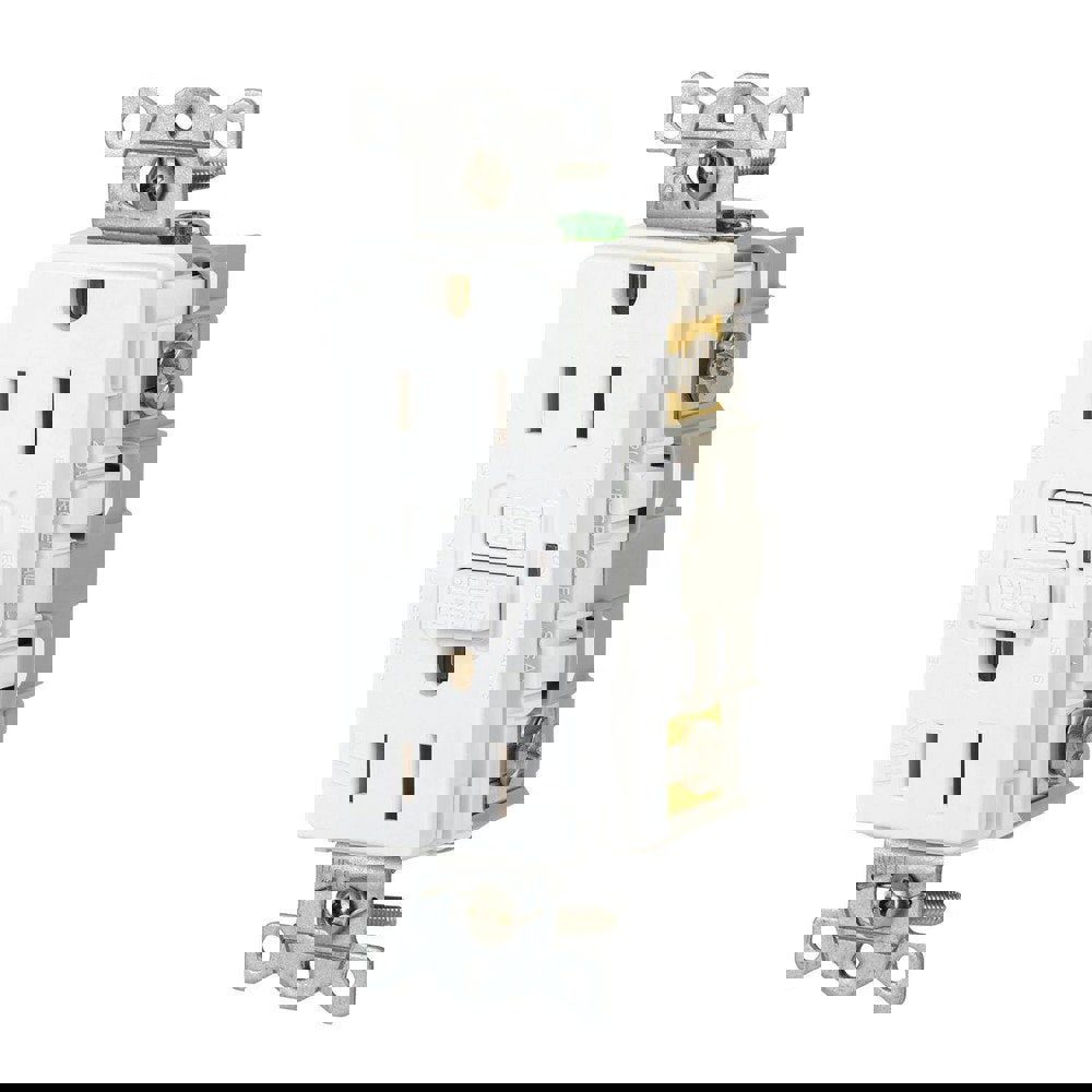 GFCI Receptacles; Grade: Commercial ; Receptacle Type: Duplex ; NEMA Configuration: 5-15R ; Wire Connection Type: Screw Terminals ; End Type: Socket ; Reset Type: Manual