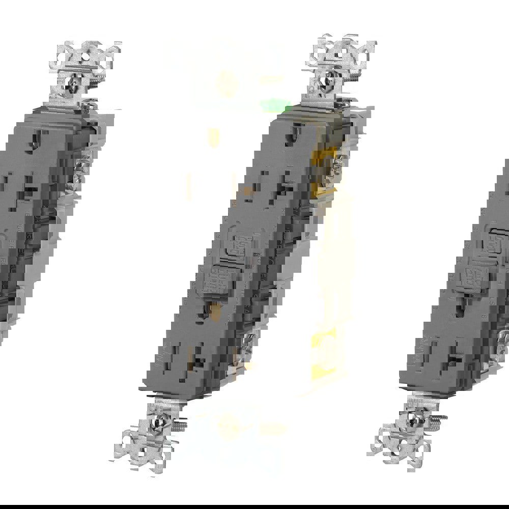 GFCI Receptacles; Grade: Commercial ; Receptacle Type: Duplex ; NEMA Configuration: 5-20R ; Wire Connection Type: Screw Terminals ; End Type: Socket ; Reset Type: Manual