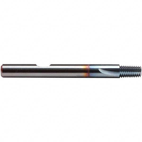 Straight Flute Thread Mill: 1/16-27, Internal, 3 Flutes, 1/4