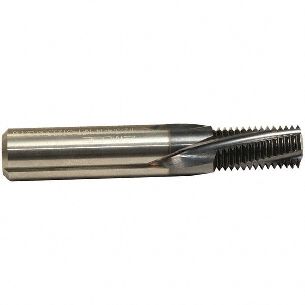Helical Flute Thread Mill: 3/8-18, External, 4 Flute, 1/2