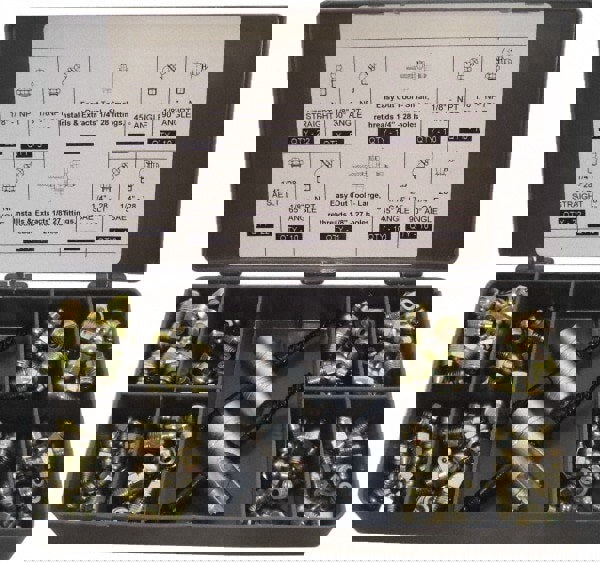 101 Piece, Metric, Box Plastic Steel Grease Fitting Set