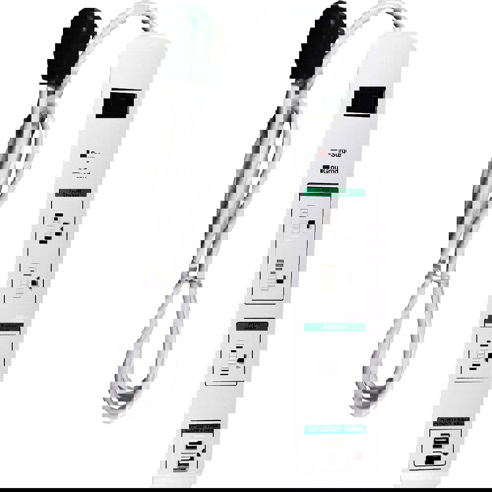 Power Outlet Strips; Amperage: 15.0 ; Voltage: 125V ; Cord Length: 3ft ; Material: Plastic ; Number Of Outlets: 3 ; Cord Length (Feet): 3