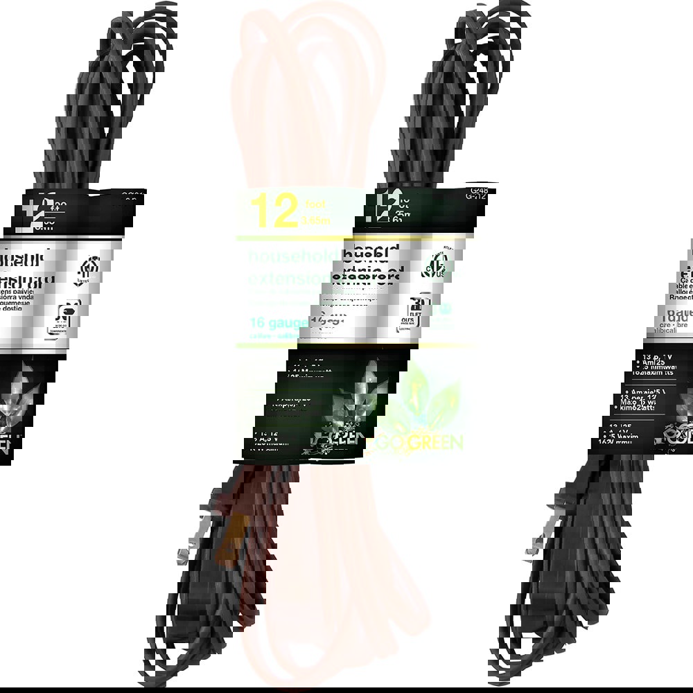 Power Cords; Cord Type: Replacement Cord ; Overall Length (Feet): 12 ; Cord Color: Brown ; Amperage: 13 ; Voltage: 125 ; Wire Gauge: 16