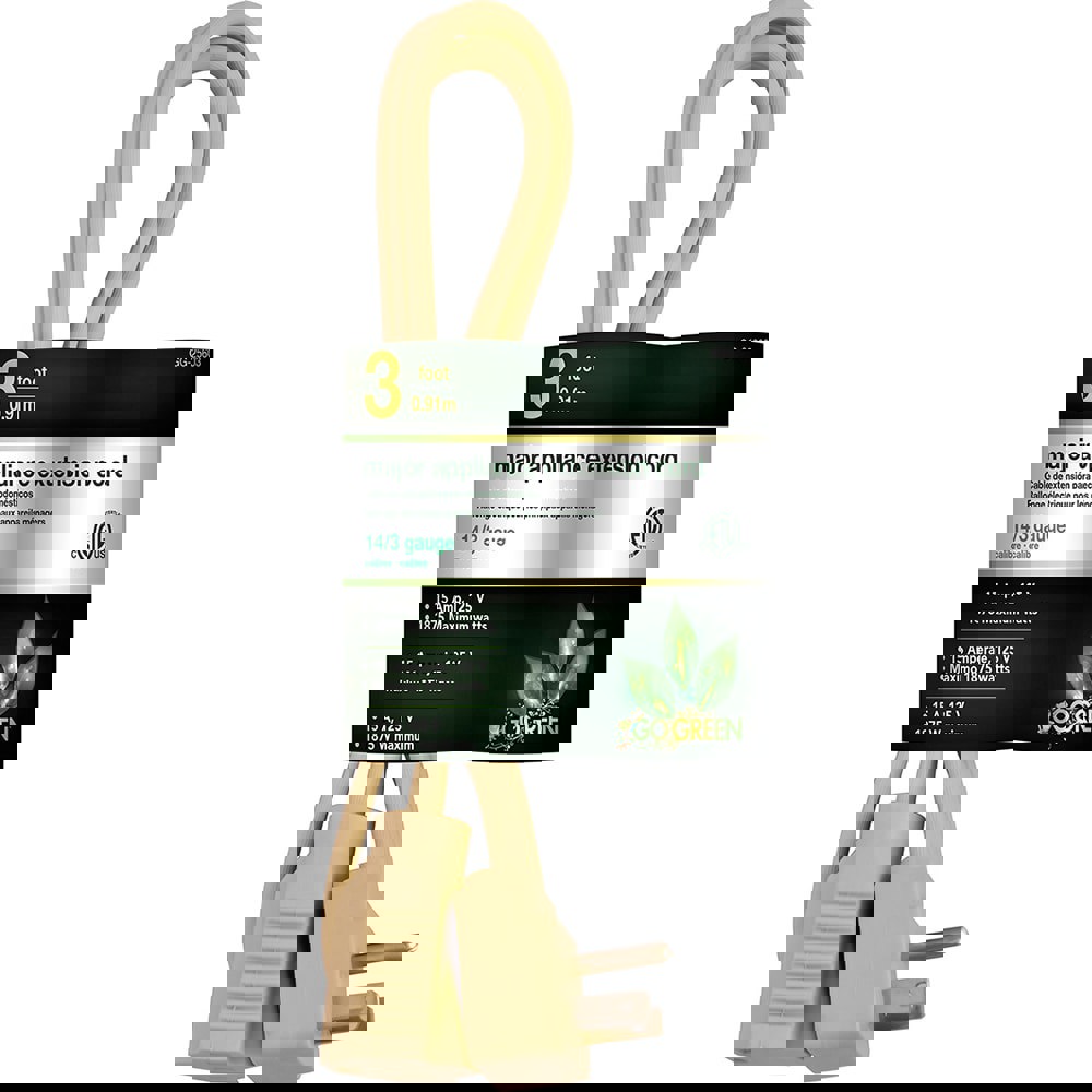 Power Cords; Cord Type: Replacement Cord ; Overall Length (Feet): 3 ; Cord Color: Brown ; Amperage: 15 ; Voltage: 125 ; Wire Gauge: 14