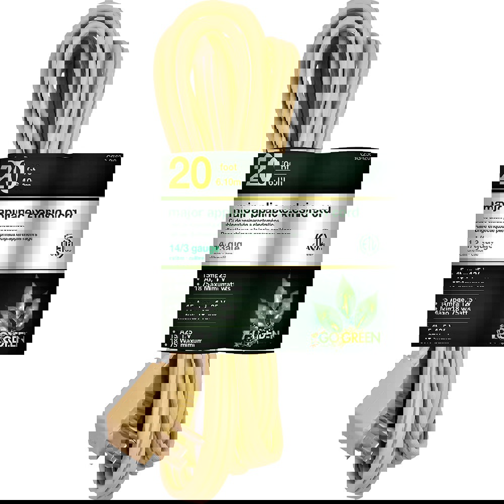 Power Cords; Cord Type: Replacement Cord ; Overall Length (Feet): 20 ; Cord Color: Brown ; Amperage: 15 ; Voltage: 125 ; Wire Gauge: 14