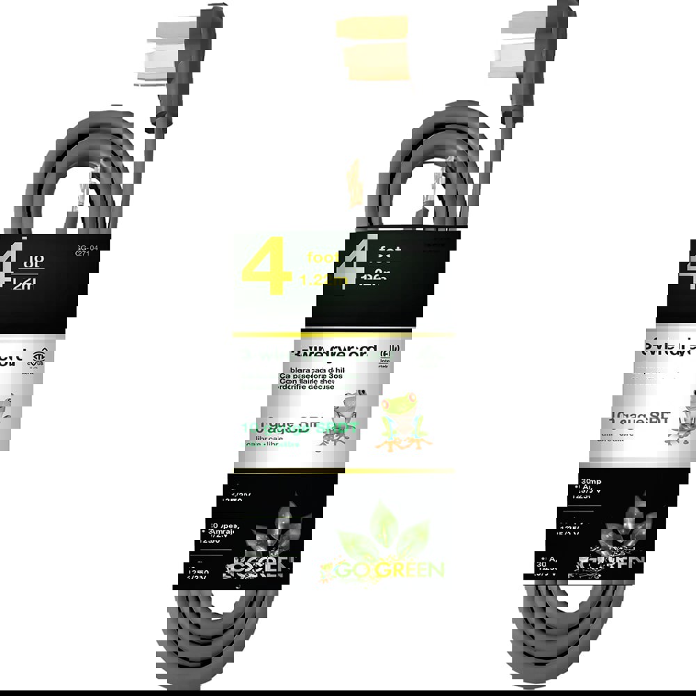 Power Cords; Cord Type: Replacement Cord ; Overall Length (Feet): 4 ; Cord Color: Brown ; Amperage: 30 ; Voltage: 250 ; Wire Gauge: 10