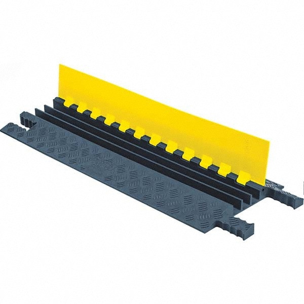 Floor Cable Cover: Polyurethane, 3 Channels, 2-1/4