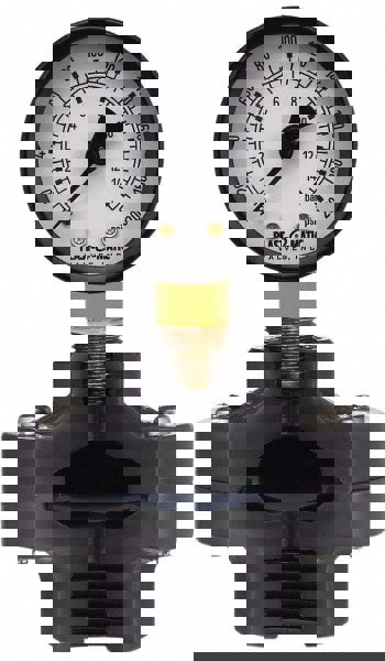 30 Max Hg 2 Inch Dial Diameter, PVC Pressure Gauge Guard and Isolator