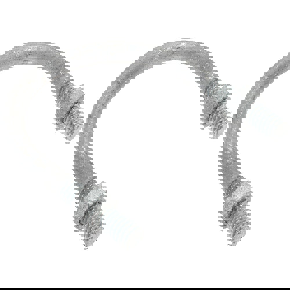 Round U-Bolt: Without Mount Plate, 3/8-16 UNC, 1-1/4