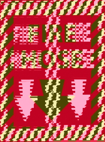 Fire Hose, Pressure Sensitive Vinyl Fire Sign