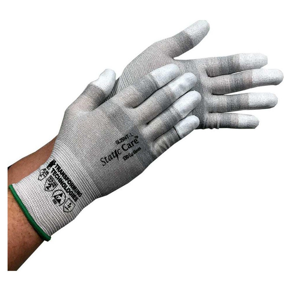 Electrical Protection Gloves & Leather Protectors; Size: Small; Medium; Primary Material: Nylon Blend; Coating Material: Polyurethane; Coating Coverage: Fingertips; Material: Nylon Blend; Lining Material: Unlined; Back Material: None; Color: Silver; Grip