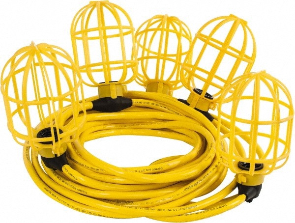 5 Socket, 4 Conductor, 125 VAC, 15 Amp, Temporary String Light