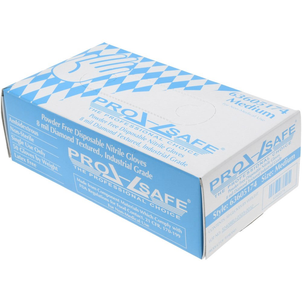 Disposable Glove: Size Medium, 8.0 mil, Nitrile, General Purpose Grade, Powder-Free