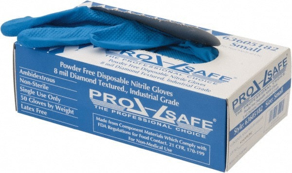 Disposable Glove: Size Small, 8.0 mil, Nitrile, General Purpose Grade, Powder-Free