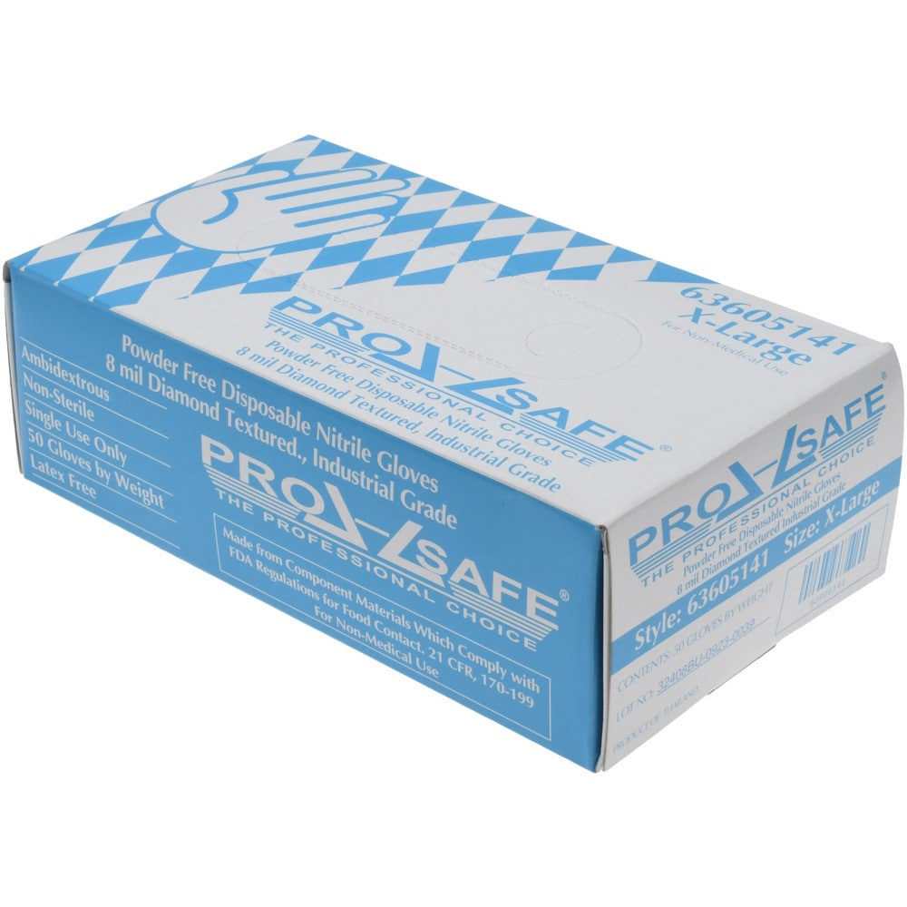 Disposable Glove: Size X-Large, 8.0 mil, Nitrile, General Purpose Grade, Powder-Free