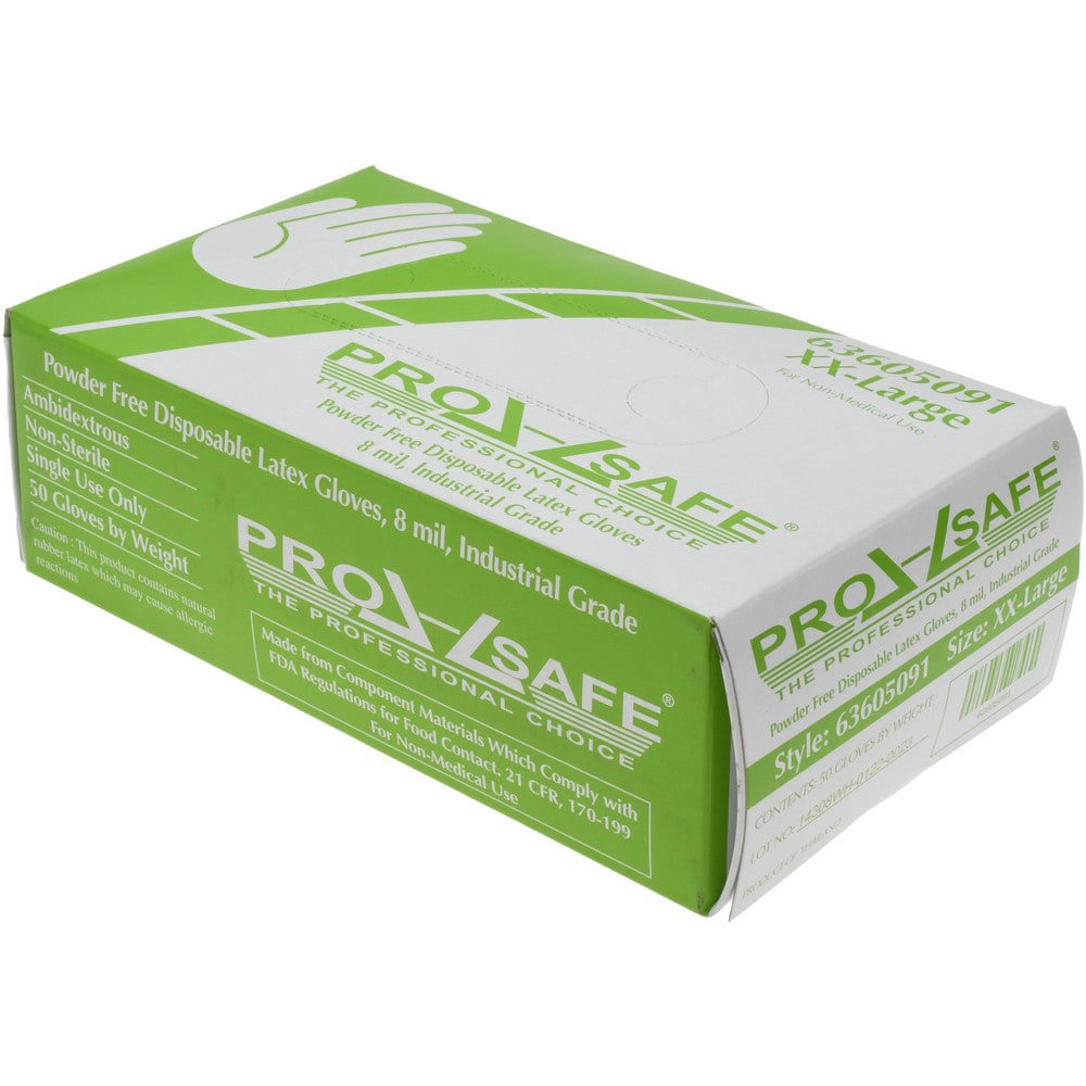 Disposable Glove: Size 2X-Large, 8.0 mil, Latex, General Purpose Grade, Powder-Free