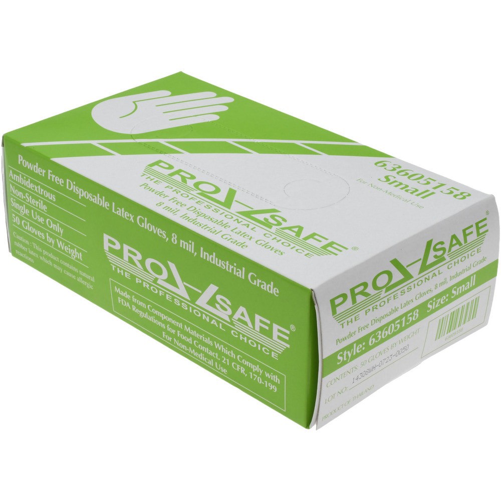 Disposable Glove: Size Small, 8.0 mil, Latex, General Purpose Grade, Powder-Free