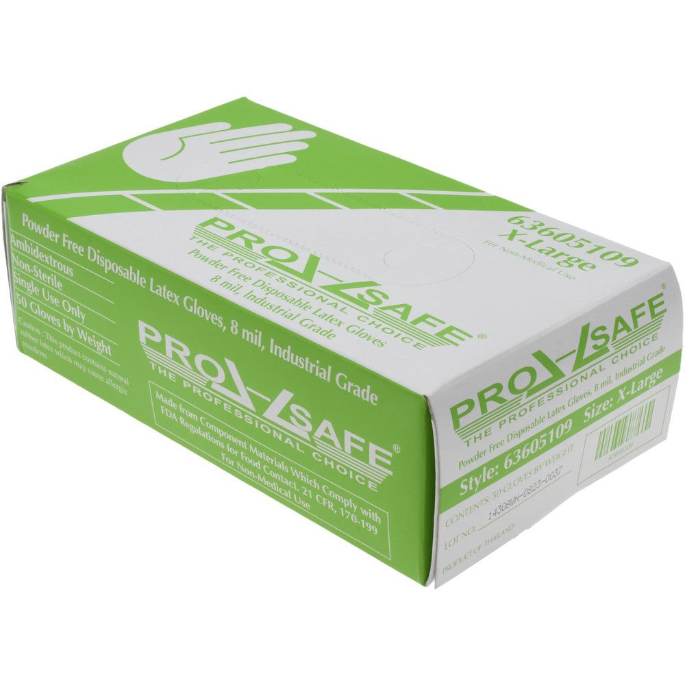 Disposable Glove: Size X-Large, 8.0 mil, Latex, General Purpose Grade, Powder-Free