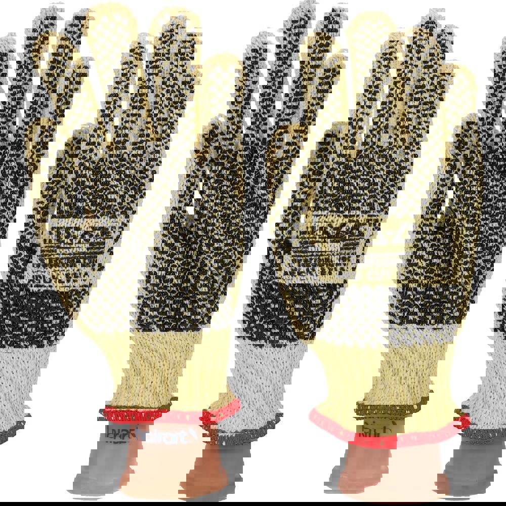 Cut & Abrasion-Resistant Gloves: Size S, ANSI Cut A3, Polyvinylchloride, Kevlar