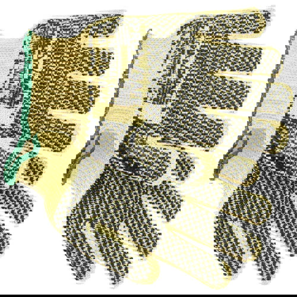 Cut-Resistant Gloves: Size L, ANSI Cut A4, Polyvinylchloride, Kevlar