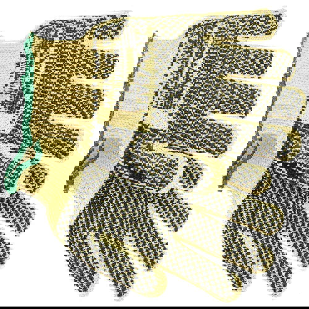 Cut-Resistant Gloves: Size Medium, ANSI Cut A4, Polyvinylchloride, Kevlar