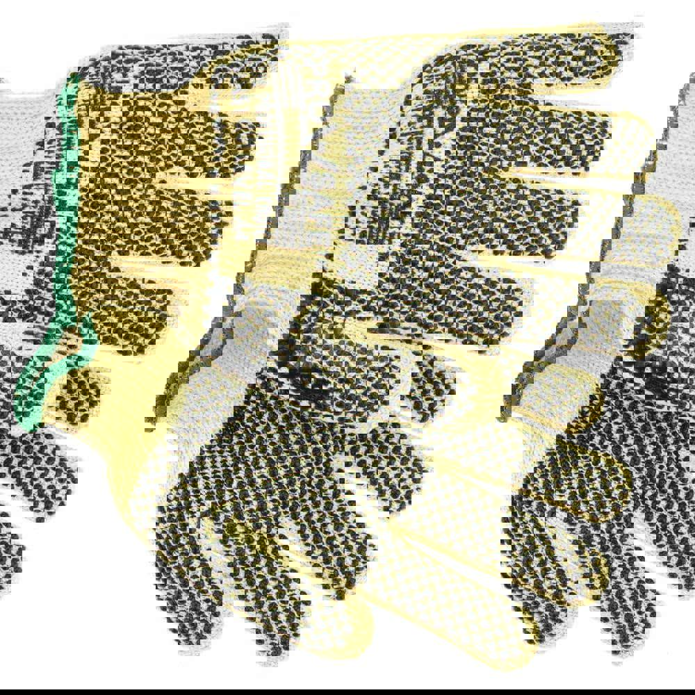 Cut-Resistant Gloves: Size S, ANSI Cut A4, Polyvinylchloride, Kevlar