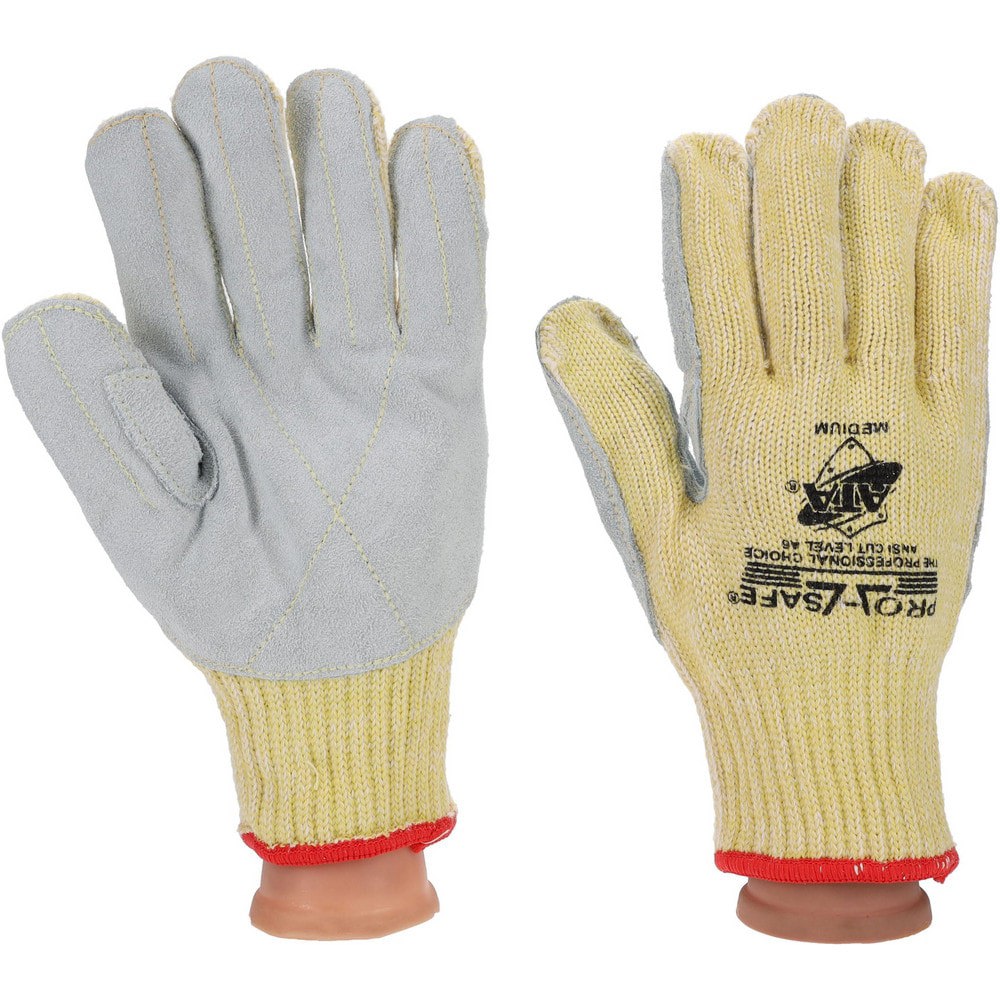 Cut-Resistant & Puncture-Resistant Gloves: PRO-SAFE Size Medium, ANSI Cut A5, ANSI Puncture 3, Leather